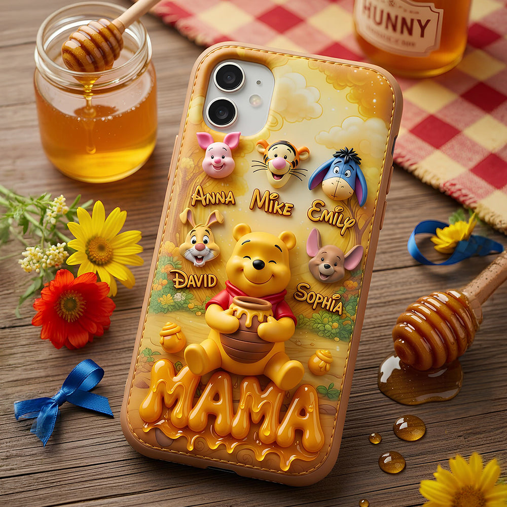 “Sweet Moments with Honey Bear” - Personalized Phone Case for Moms and Grandmas Phone Case PopCulturePrints