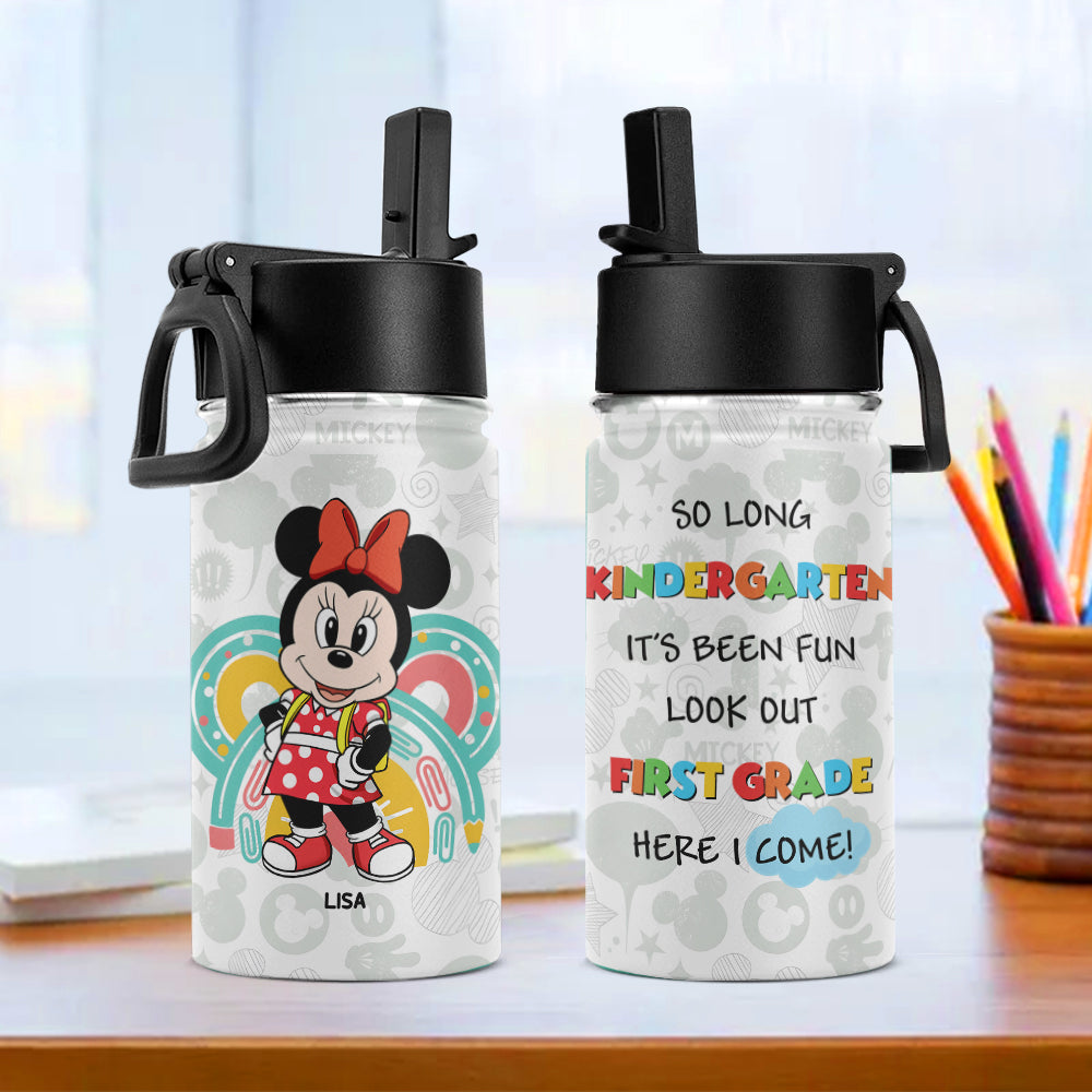 Personalized Minnie Mouse Graduation Kids Water Bottle