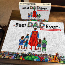 Load image into Gallery viewer, Best Dad Ever Jigsaw Puzzle - Personalized Gift for Dad, Superhero Theme Jigsaw Puzzles PopCulturePrints
