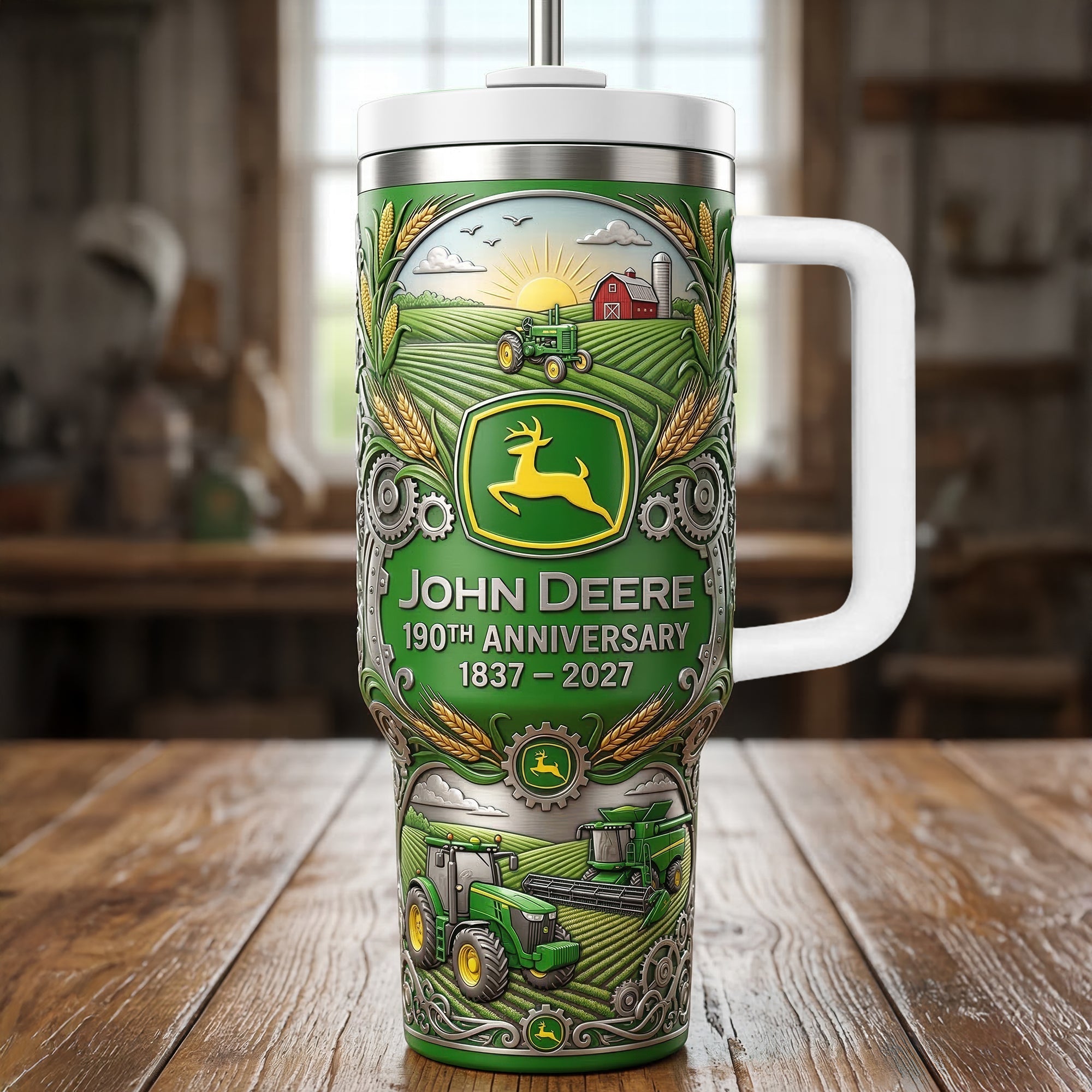 Celebrate Farm Life with Pride - Personalized Farm Life Tractor 40oz Tumbler | Unique Gift for Farmers Tumbler Cup PopCulturePrints