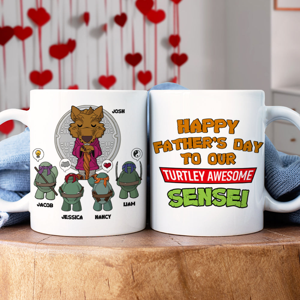 Turtley Awesome Dad Personalized Mug Coffee Mug PopCulturePrints