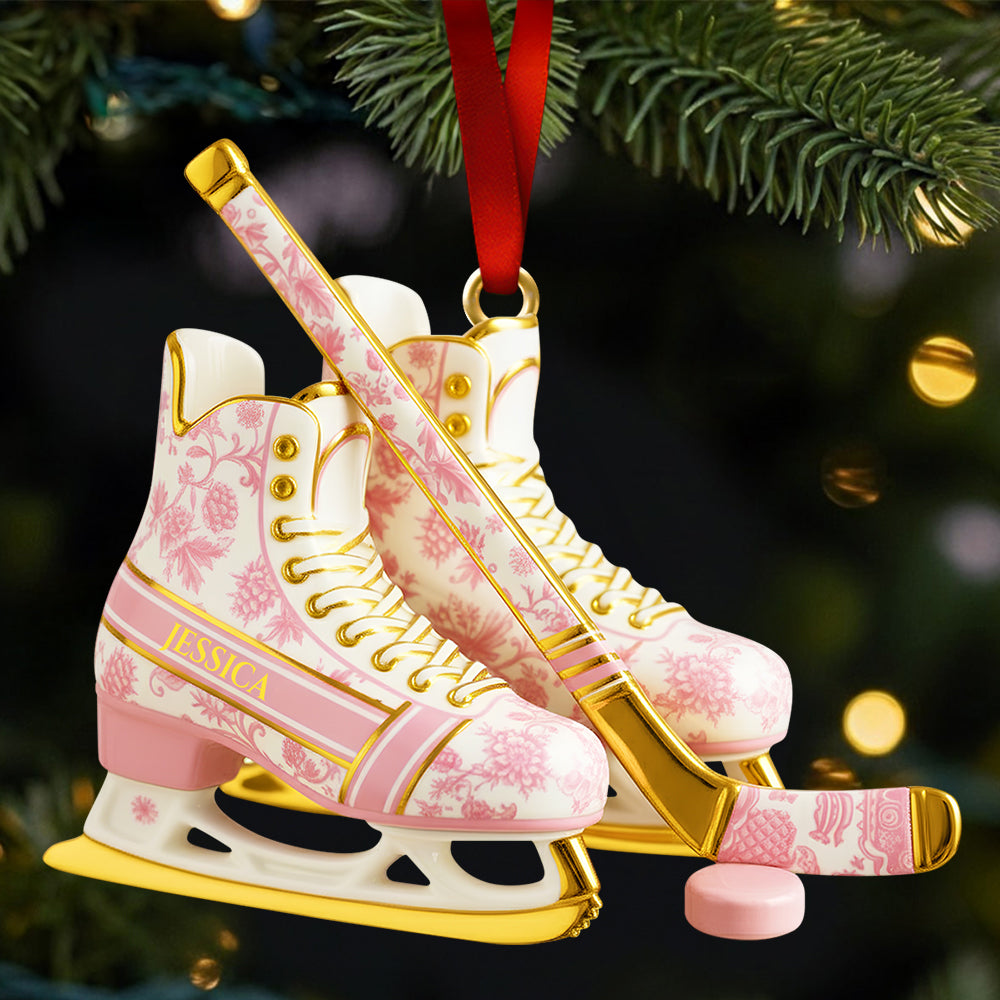 Personalized Classic Ice Hockey Ornament - Perfect Gift for Hockey Fans and Christmas Lovers Ornament PopCulturePrints