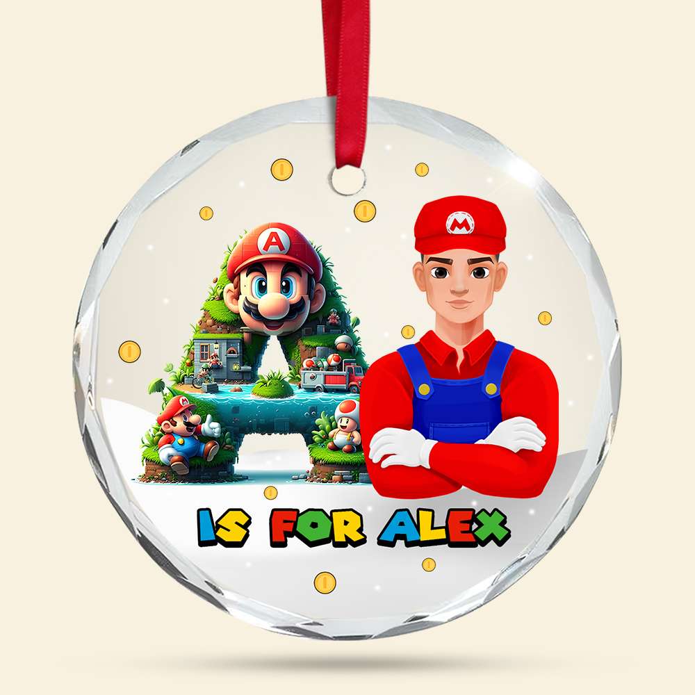 Personalized Movie Fan Christmas Crystal Ornament - A for Alex Ornament PopCulturePrints