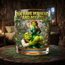 Load image into Gallery viewer, “You Have My Heart and My Ass” - Naughty Couples Drinking Glass - Personalized Gift for Couples Glass PopCulturePrints
