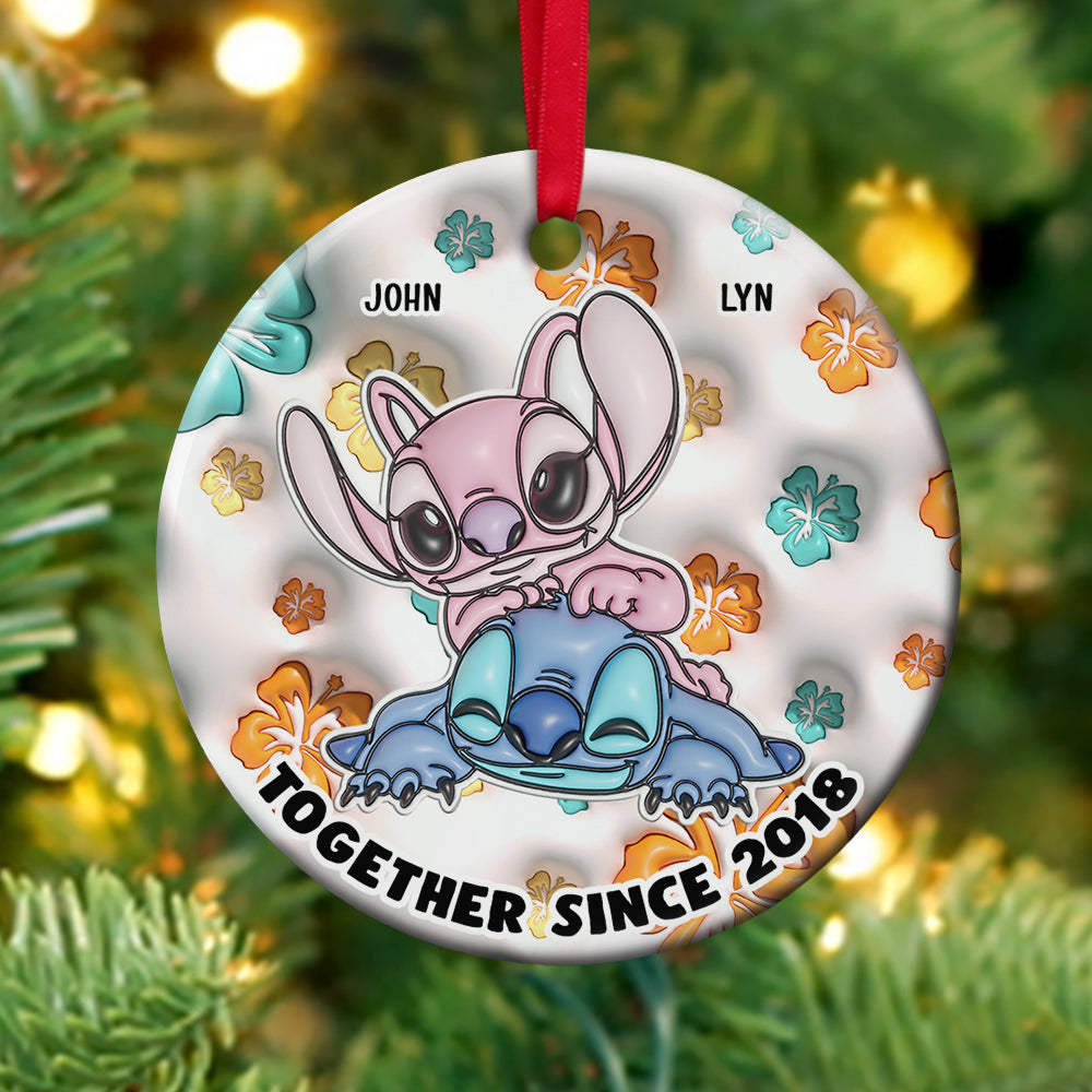 Custom Cartoon Couple Ornament - Personalized Gift for Christmas