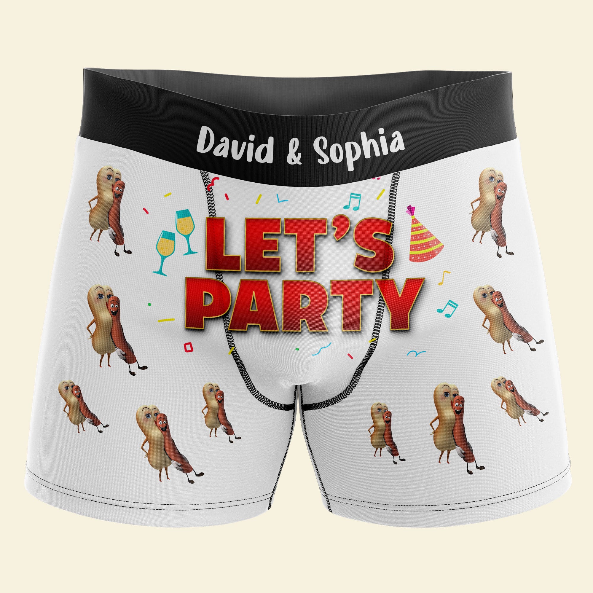 Personalized Party Boxers for Men & Women - Fun & Festive Gift Boxer Briefs PopCulturePrints