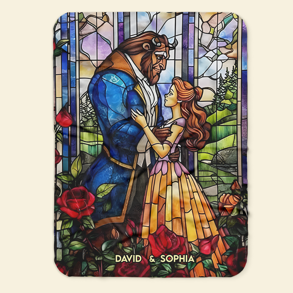 Personalized Beauty & Beast Couple Blanket