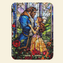 Load image into Gallery viewer, Personalized Beauty &amp; Beast Couple Blanket
