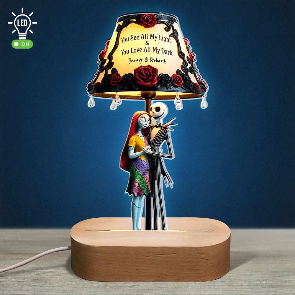 You See All My Light & You Love All My Dark - Custom Horror Couple LED Light Led Night Light PopCulturePrints
