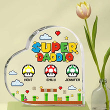 Load image into Gallery viewer, Super Mom Personalized Heart-Shaped Acrylic Plaque Decorative Plaques PopCulturePrints
