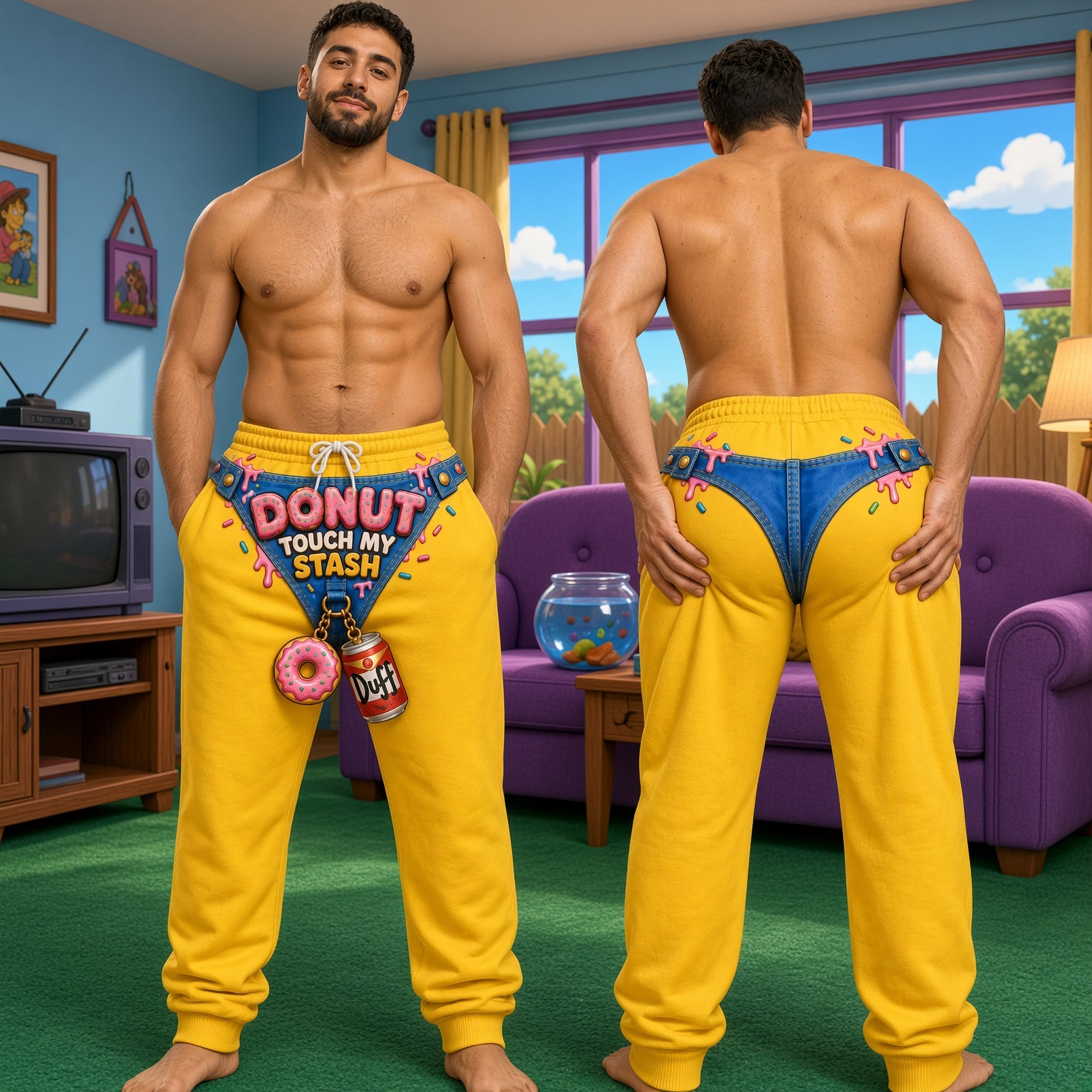 Donut Touch My Stash - Funny Dad Lounge Sweatpants