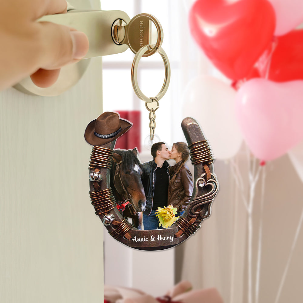 Personalized Horse Riding Acrylic Keychain for Couples | Unique Love Gift Keychains PopCulturePrints