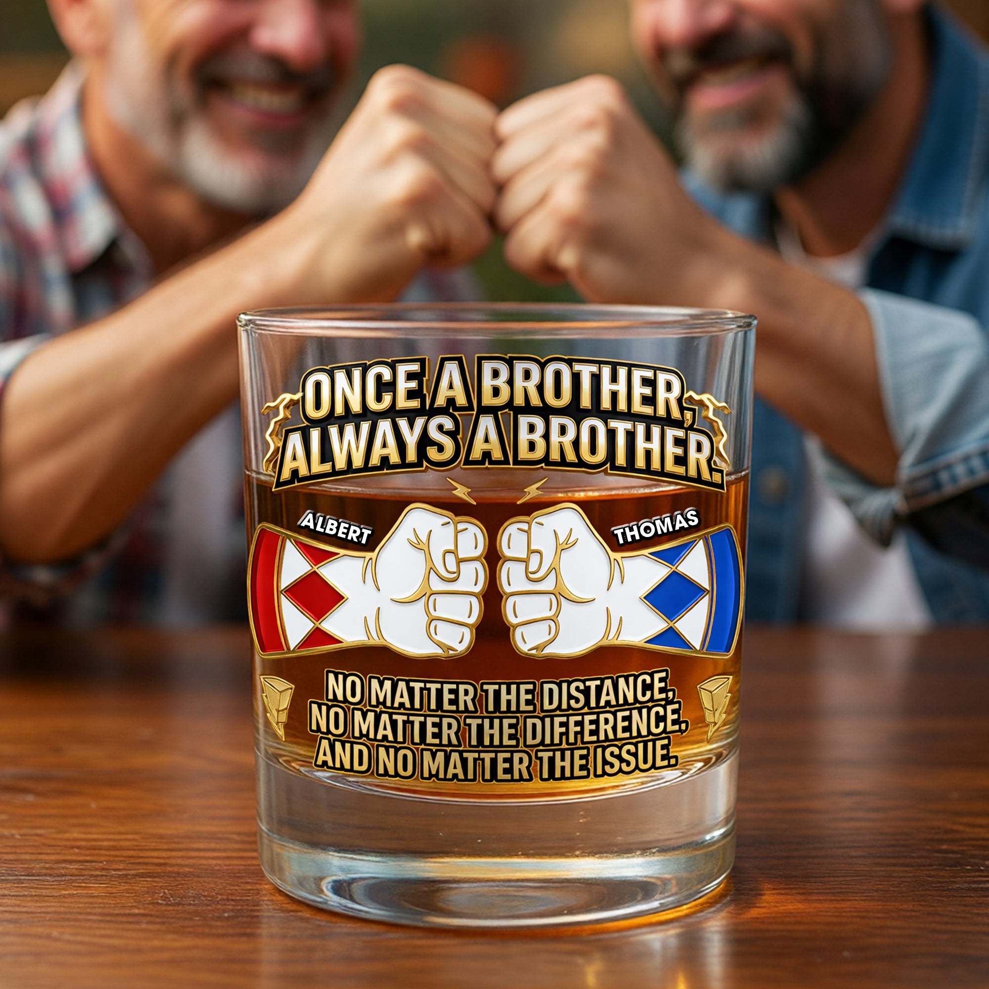 Once A Brother, Always A Brother – Personalized Drinking Glass for Brothers Glass PopCulturePrints