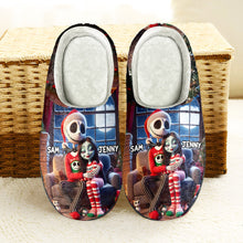 Load image into Gallery viewer, Custom Couple Christmas Slippers | Personalized Festive Comfort | Valentine's Day Gifts Shoes PopCulturePrints
