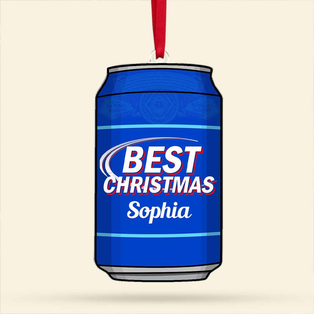 Personalized Christmas Beer Can Ornament for Beer Lovers Ornament PopCulturePrints