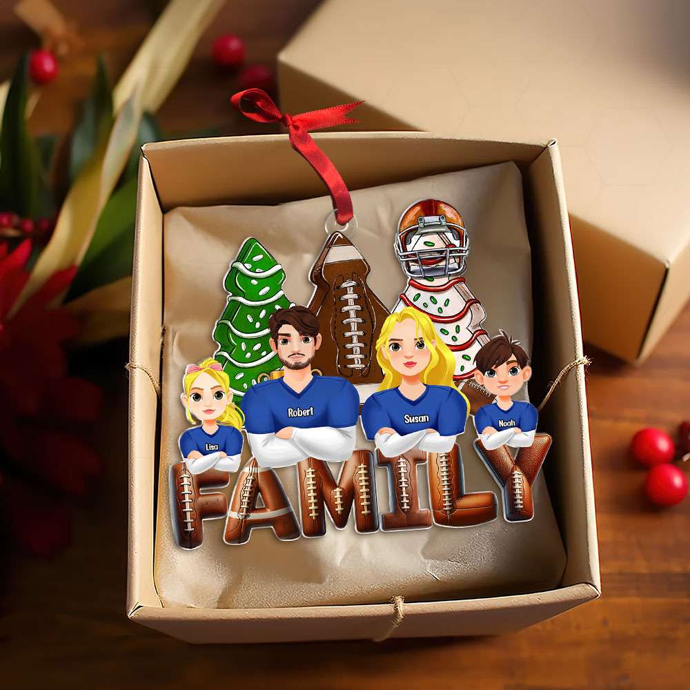 Personalized Family Football Acrylic Ornament Ornament PopCulturePrints