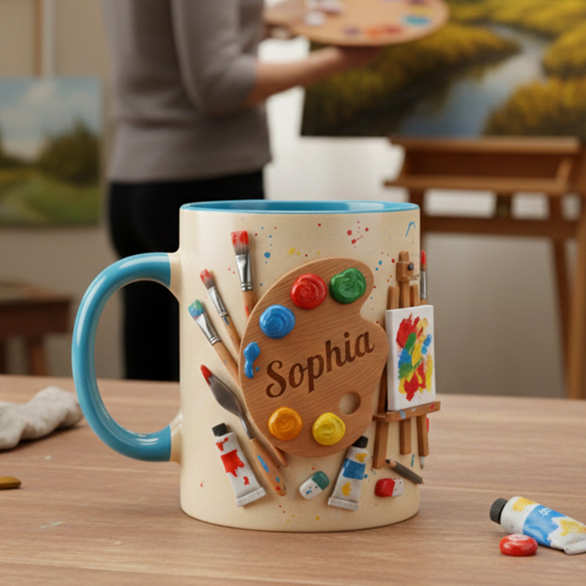 “Create Your Masterpiece!” Personalized Artist Coffee Mug - Custom Gift for Painting Lovers Coffee Mug PopCulturePrints