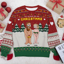 Load image into Gallery viewer, Personalized Funny Cartoon Couple Christmas Sweater Ugly Christmas Sweater PopCulturePrints
