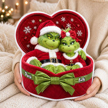 Load image into Gallery viewer, “Give the Gift of Love!” Festive Couple Red Gift Box Pillow - Personalized Christmas Gift For Couples

