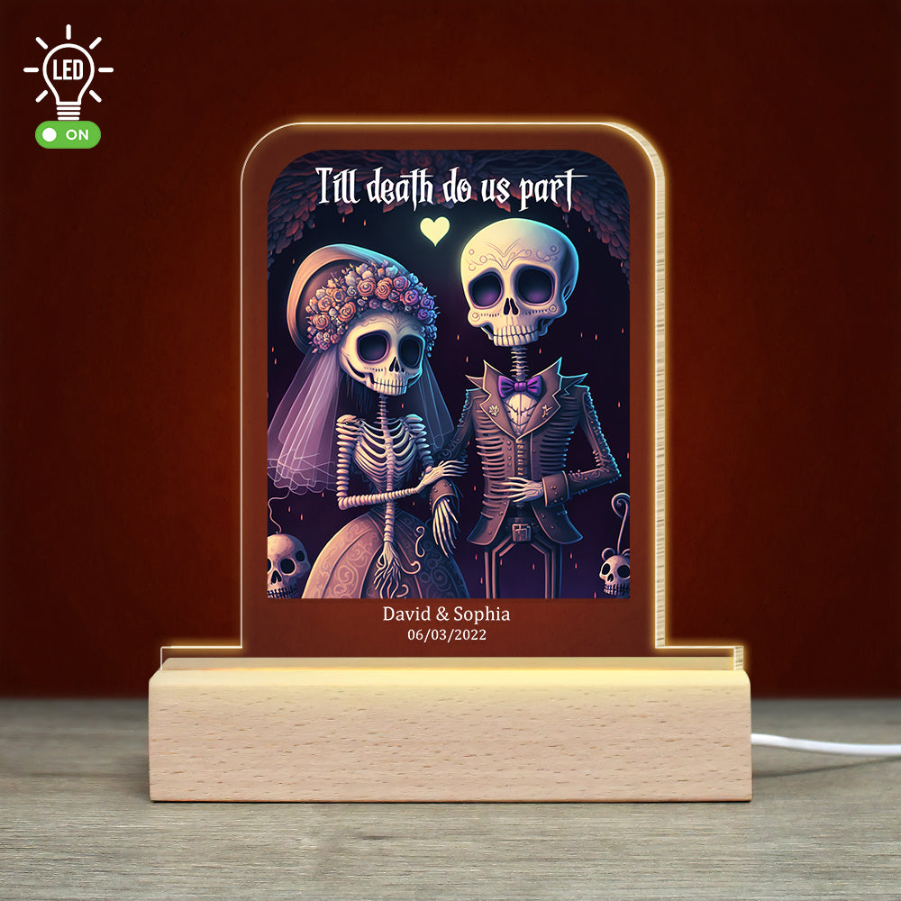 Personalized 3D LED Light for Couples - Unique 'Till Death Do Us Part' Design | Valentine's Day Gifts Led Night Light PopCulturePrints