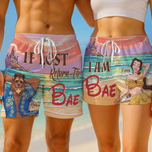 Load image into Gallery viewer, If Lost, Return To Bae - Personalized Summer Fairy Tale Couple Beach Shorts Shorts and Pants PopCulturePrints

