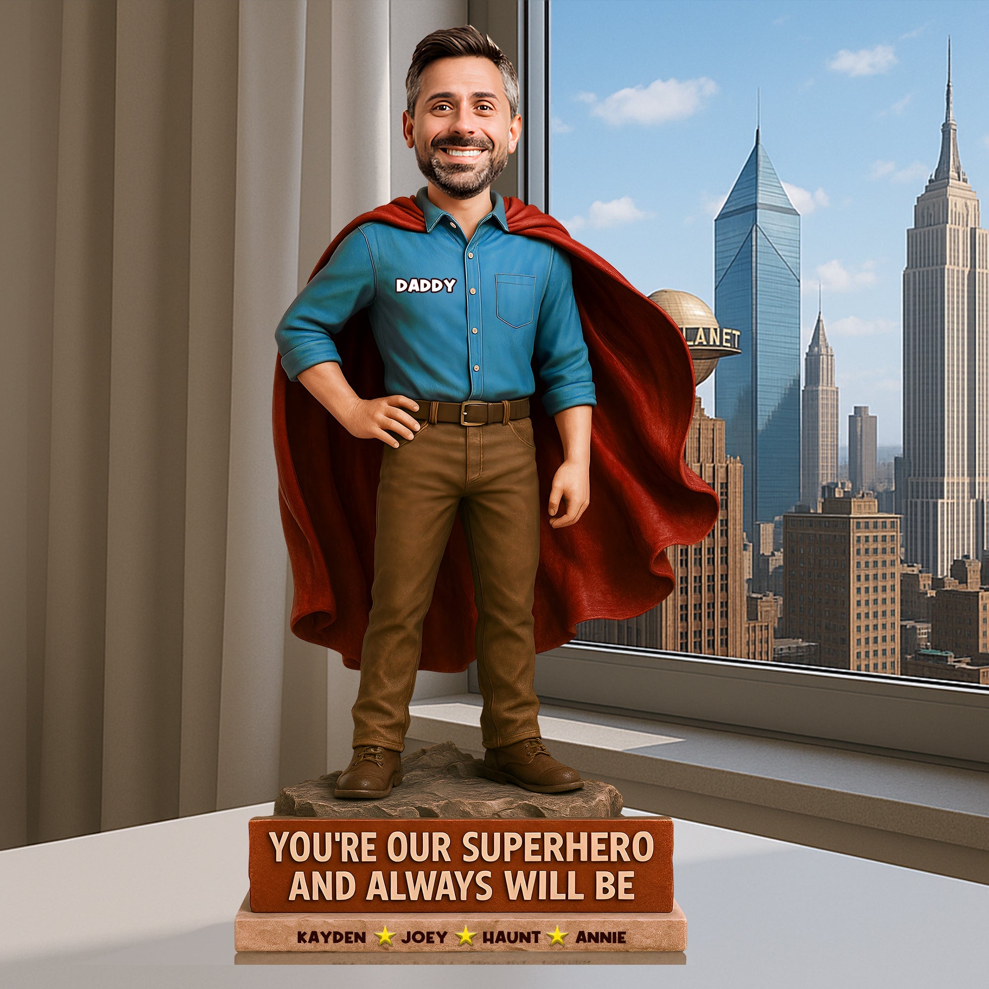 You're Our Superhero - Personalized Hero Dad Acrylic Plaque Gift for Dad & Grandpa Shaped Plaques PopCulturePrints