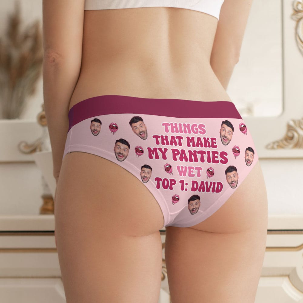Personalized Fun Briefs for Couples - 'Things That Make My Panties Wet' Boxer Briefs PopCulturePrints