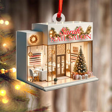 Load image into Gallery viewer, Personalized Nail Salon Acrylic Ornament for Her Ornament PopCulturePrints
