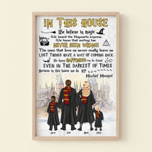 Load image into Gallery viewer, Personalized Harry Potter Family Print - In This House We Believe in Magic
