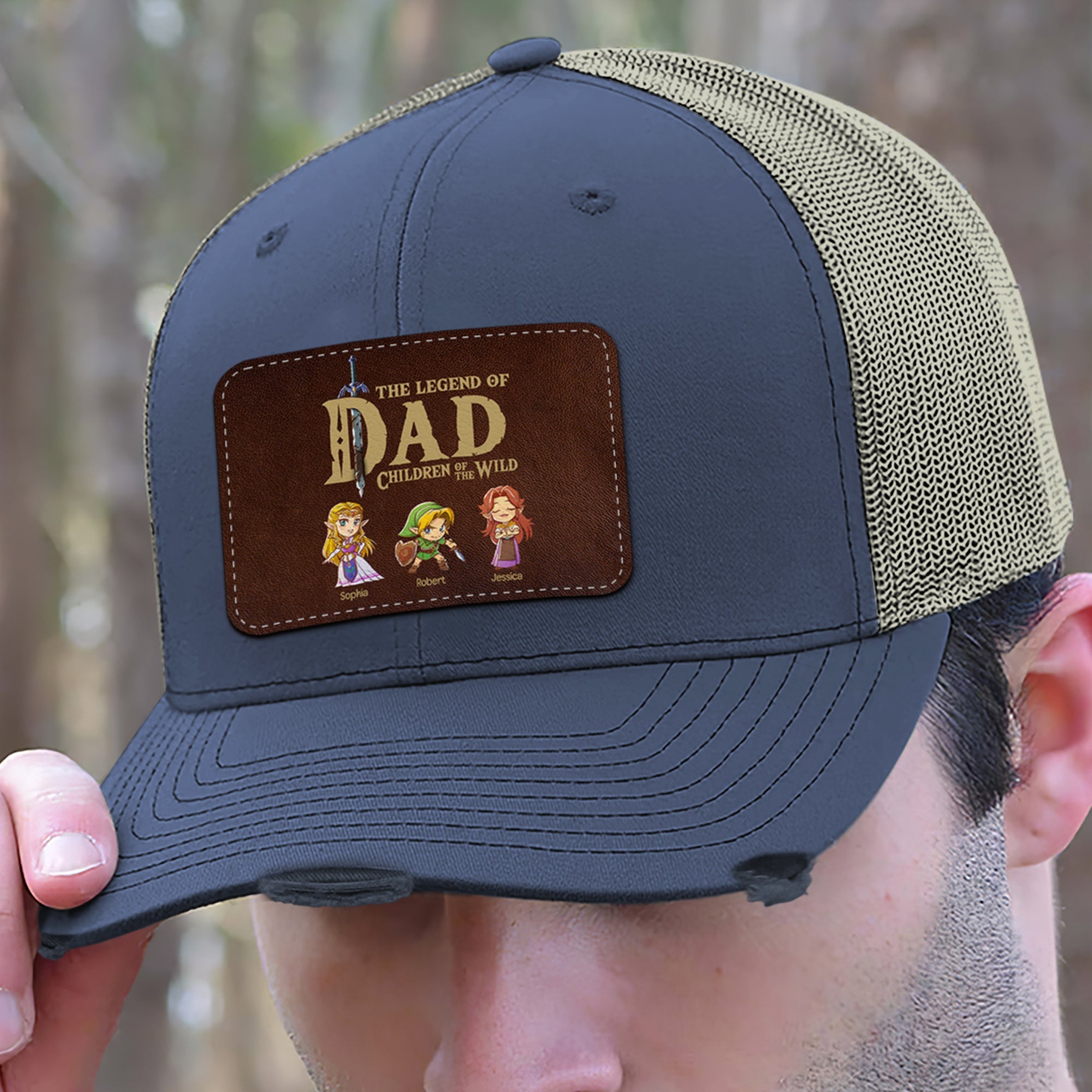 Legend of Dad Personalized Distressed Cap - Themed Gift for Father's Day Caps PopCulturePrints