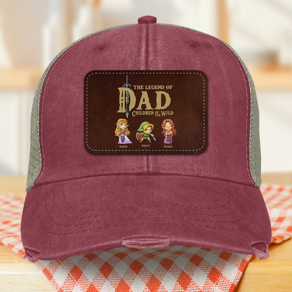 Legend of Dad Personalized Distressed Cap - Themed Gift for Father's Day Caps PopCulturePrints