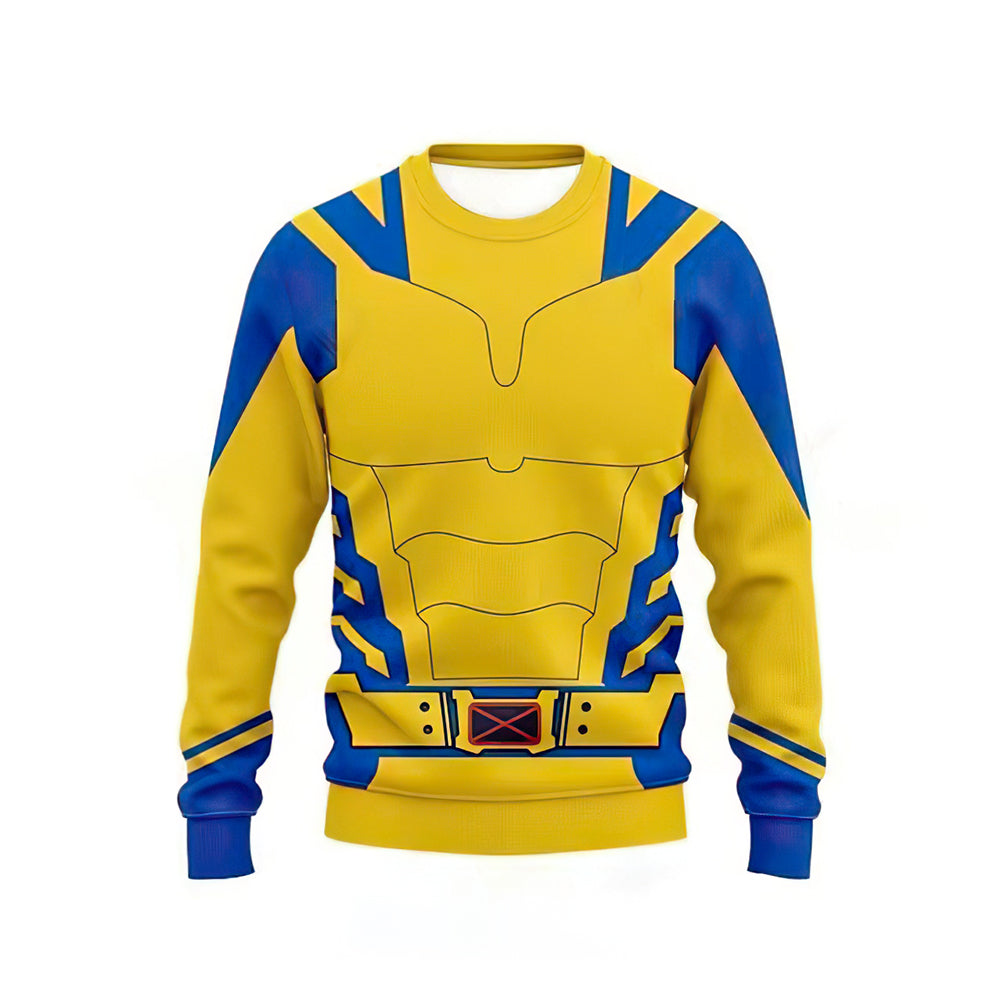 Dual Superhero Costume Hoodie - Wolverine and Deadpool Mashup