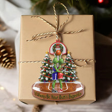 Load image into Gallery viewer, I&#39;ll Always Be Your Butt&#39;s Biggest Fan - Personalized Naughty Green Basketball Couple Ornament Ornament PopCulturePrints
