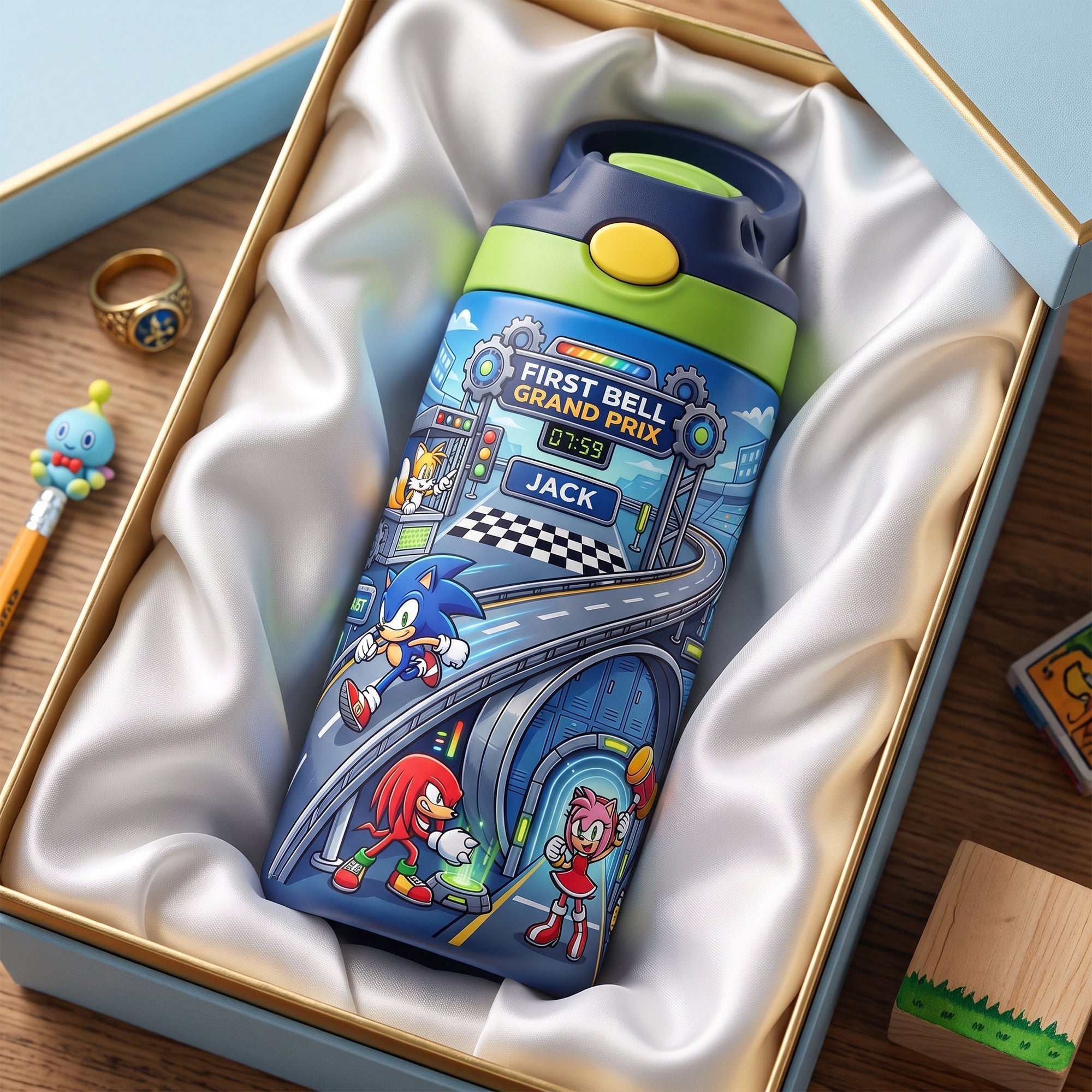 Speed Up Your Day with Sonic – Personalized 12oz Tumbler for Kids