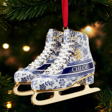 Load image into Gallery viewer, “Skate Into the Holidays” - Winter Skating Ornament - Personalized Gift for Ice Skating Lovers Ornament PopCulturePrints
