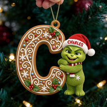 Load image into Gallery viewer, “Spread Holiday Cheer with Personalized Charm” - Whimsical Character Initial Alphabet Ornament - Personalized Christmas Gift
