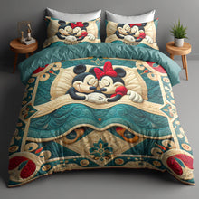 Load image into Gallery viewer, Personalized Mickey &amp; Minnie Couples Quilt Bedding Set Blanket PopCulturePrints
