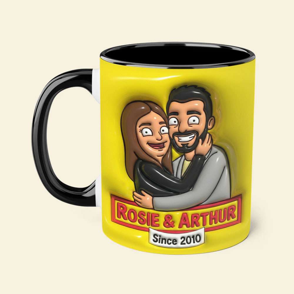 “Sip Together, Cherish Forever” - Customizable Couple Cartoon Coffee Mug, Perfect Gift for Loved Ones Coffee Mug PopCulturePrints