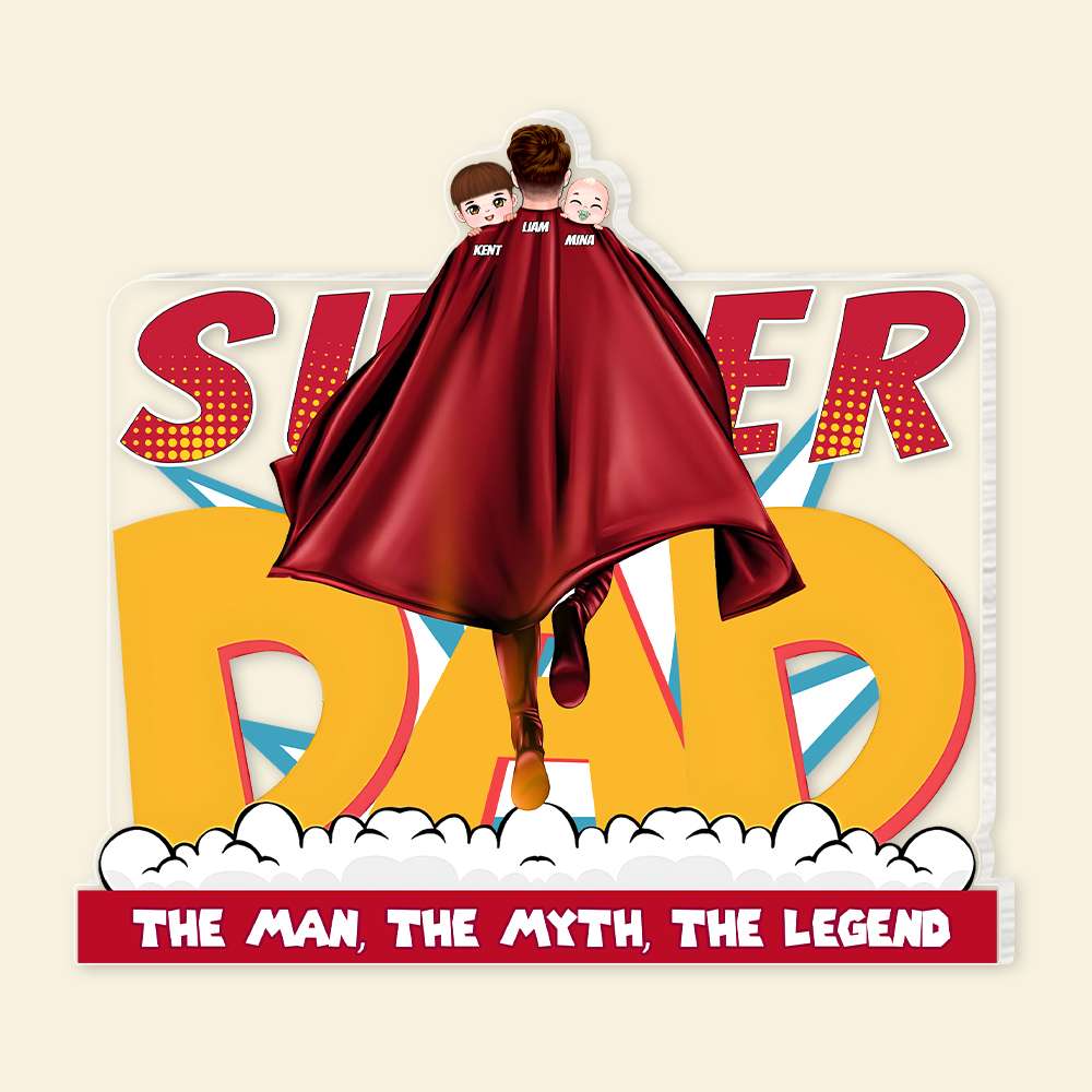 Super Dad Personalized Acrylic Plaque - Custom Gift Decorative Plaques PopCulturePrints