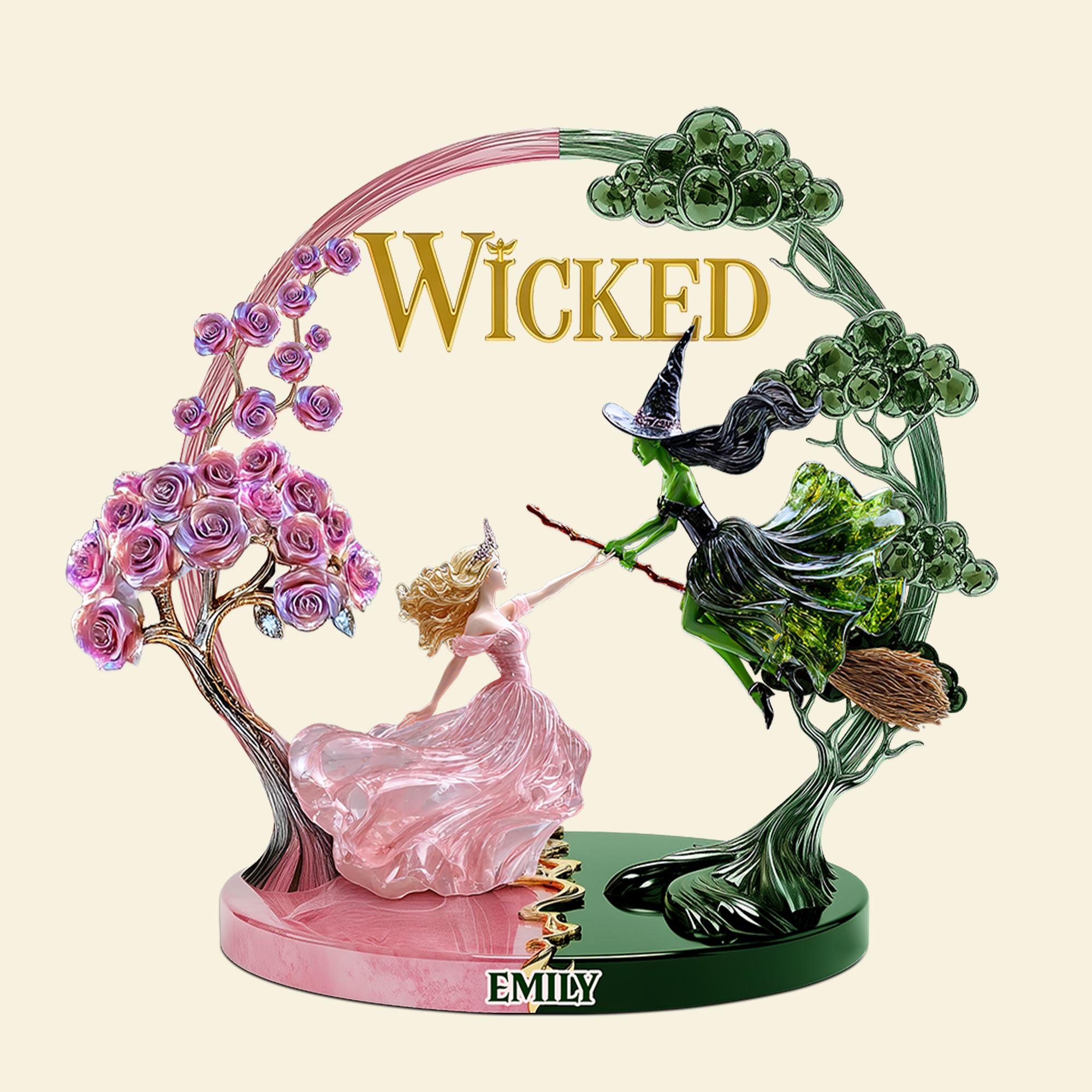 “Embrace the Magic of Friendship” - Musical Acrylic Plaque, Personalized Gift for Fans of Wicked Shaped Plaques PopCulturePrints