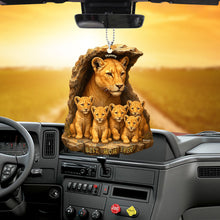 Load image into Gallery viewer, &quot;Best Mom Ever&quot; - Personalized Lion Mom &amp; Little Cubs Car Ornament - Custom Gift for Mom, Grandma, and More Ornament PopCulturePrints
