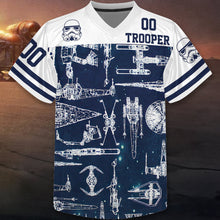 Load image into Gallery viewer, Custom Trooper Themed Navy Starship Jersey
