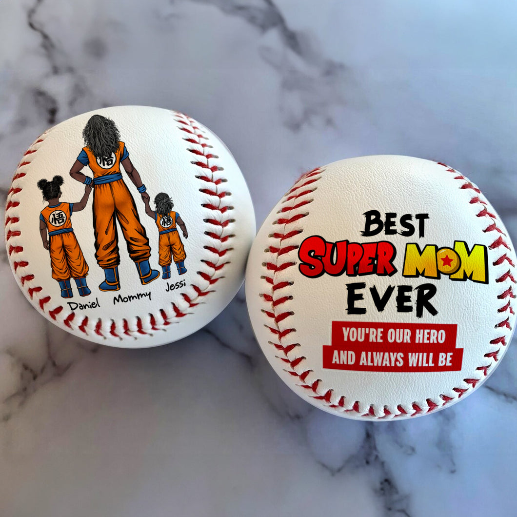 You're Our Hero: Best Super Mom Ever - Personalized Baseball for Mom Baseball PopCulturePrints