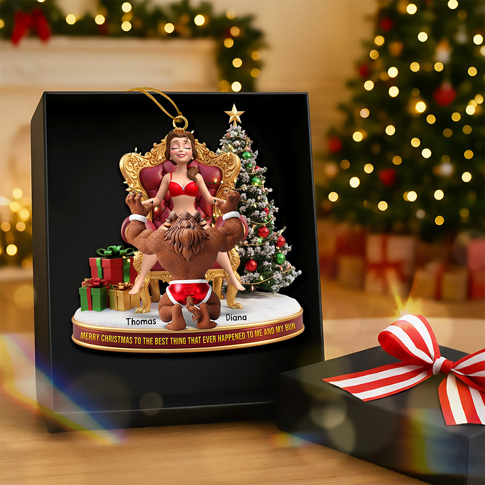 Naughty Couple Christmas Ornament - Personalized Holiday Gift for Couples Ornament PopCulturePrints