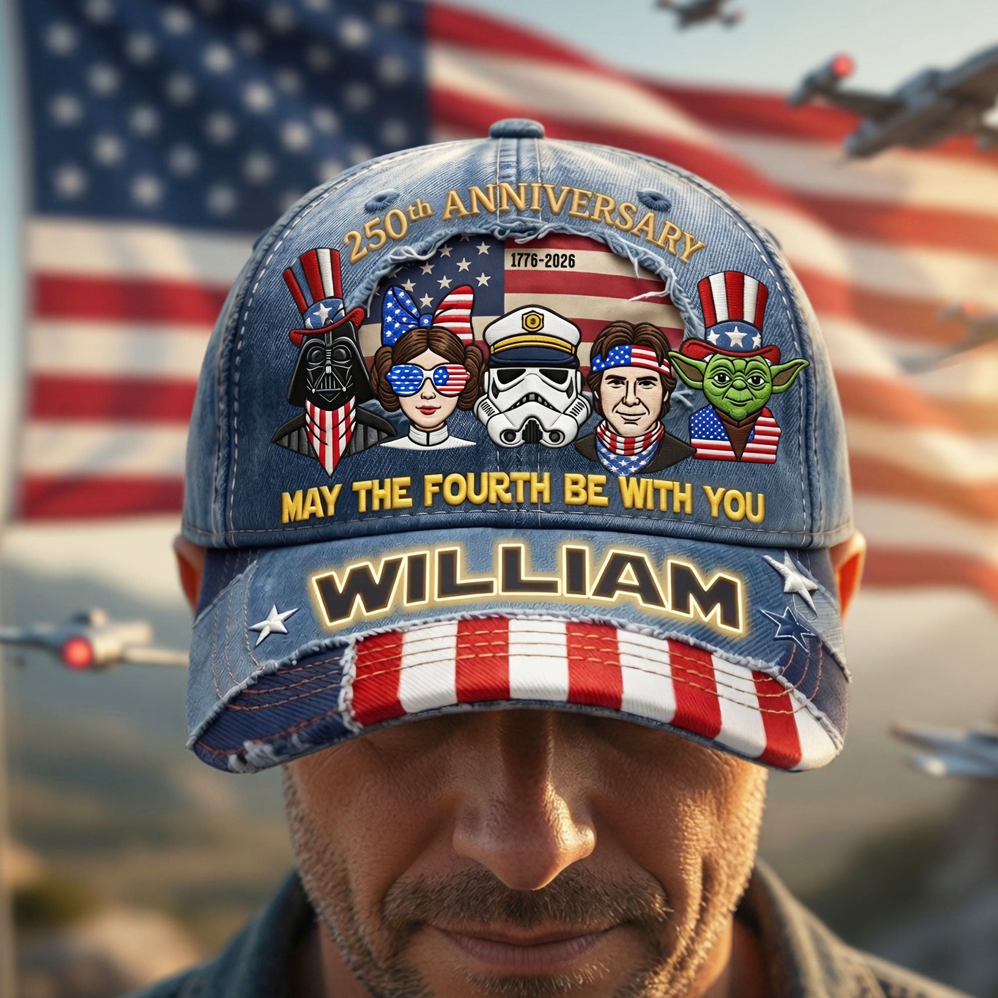 Celebrate Freedom with Style - Proud American 250th Anniversary Classic Cap - Personalized Gift for Patriots and Fans Caps PopCulturePrints