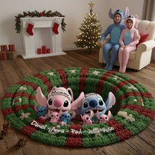 Load image into Gallery viewer, “Celebrate Family Joy!” – Personalized Cute Monsters Christmas Gifts – Quilted Round Mat for Everyone Doormat PopCulturePrints

