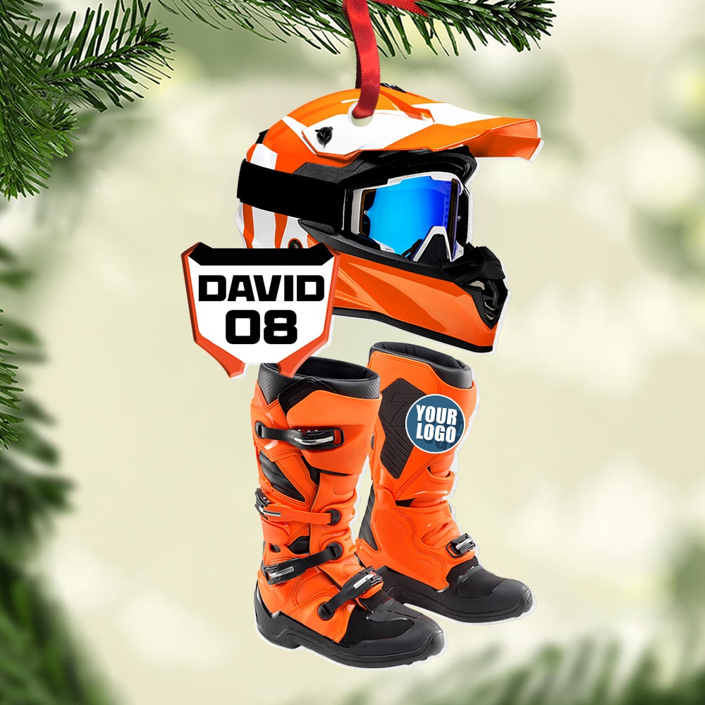Customized Motocross Helmet Christmas Ornament Ornament PopCulturePrints
