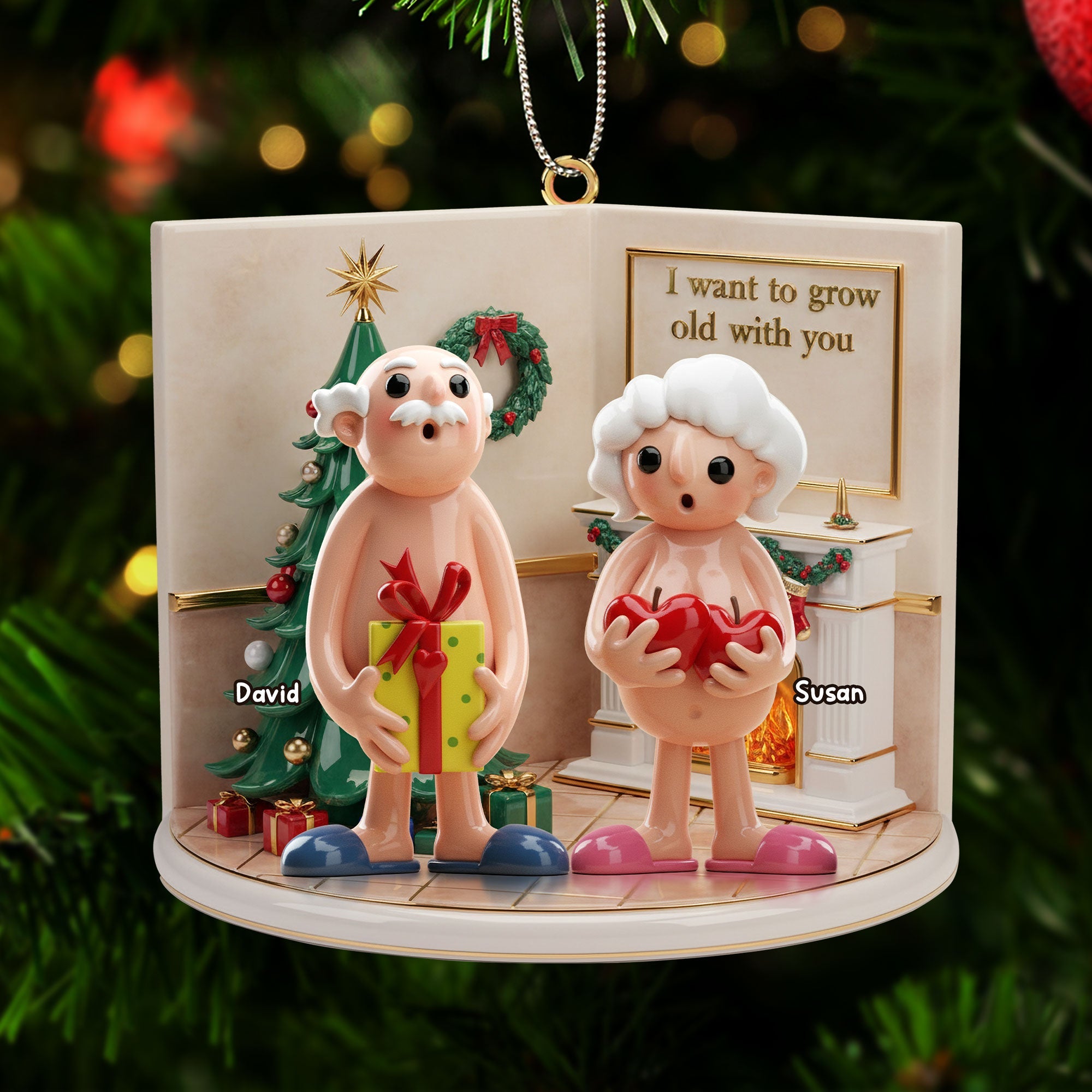 I Want to Grow Old with You - Personalized Christmas Ornament for Couples Ornament PopCulturePrints