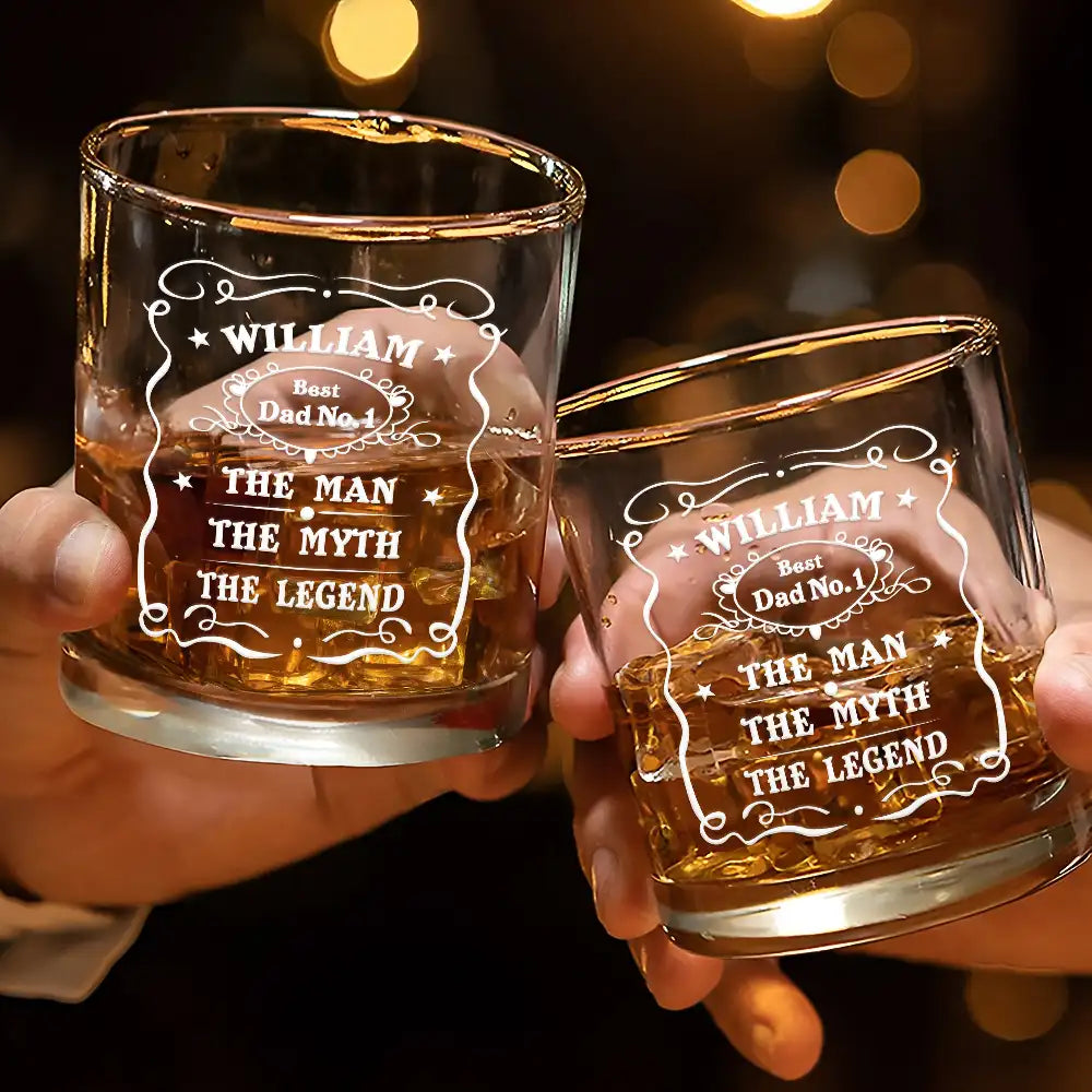 The Man, The Myth, The Legend - Personalized Whiskey Glass Gift for Dads and Legends Whiskey Glass PopCulturePrints