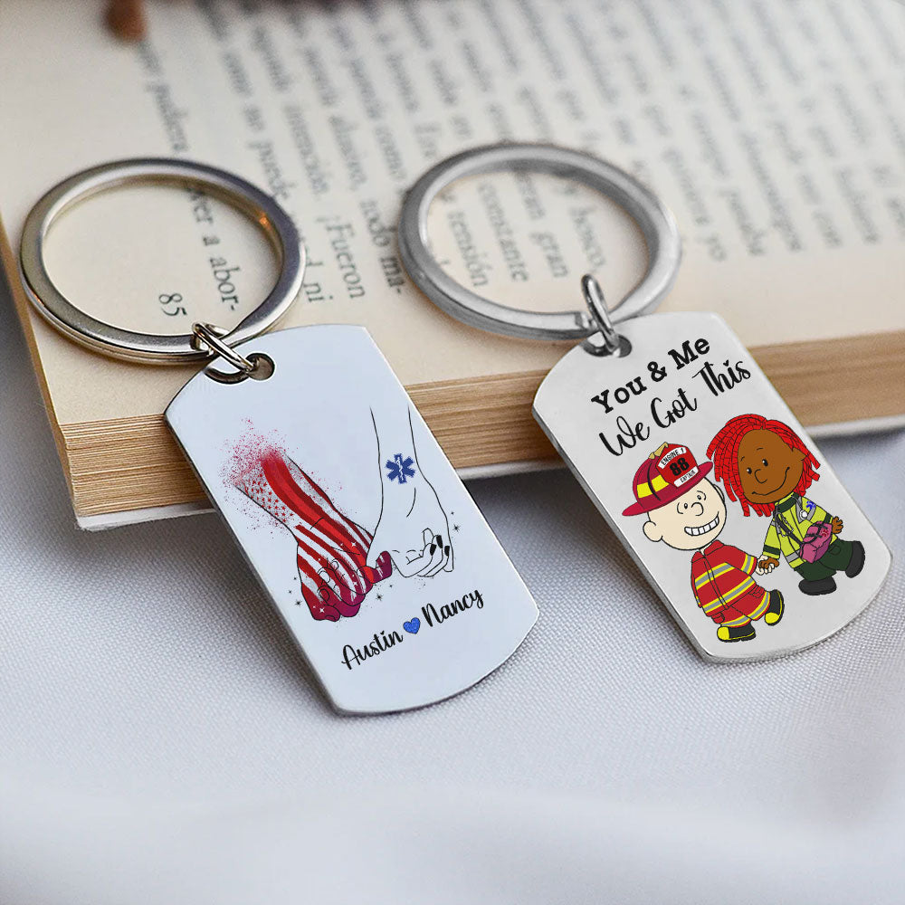 Personalized Couples Keychain | Unique Stainless Steel Valentine's Day Gifts Keychains PopCulturePrints